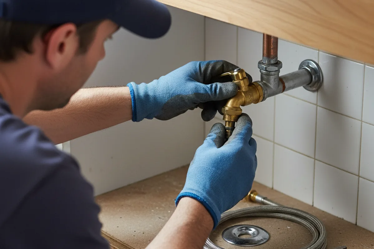 Shutoff valve and fitting work during Well Pump Repair in Idaho Falls